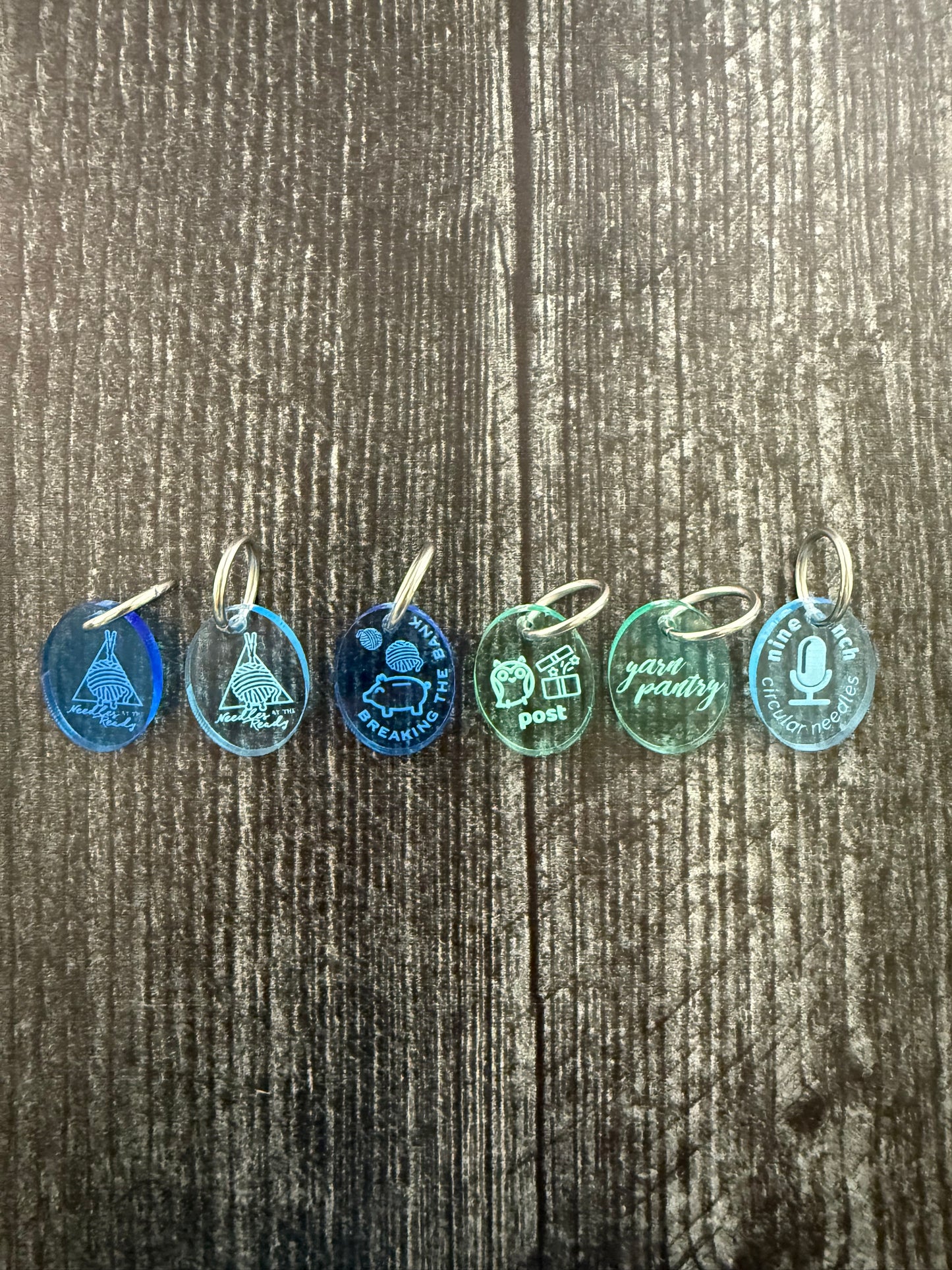 Katrinkles set of 6 Acrylic Stitch Markers